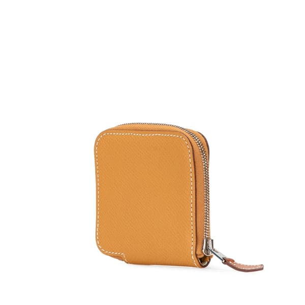 Pre-owned Hermès Mini Epsom Silk In Change Purse Brown