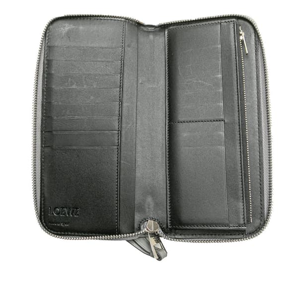 Pre-owned LOEWE Puzzle Edge Zipped Open Wallet Gray