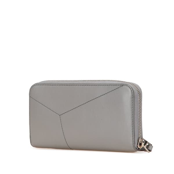 Pre-owned LOEWE Puzzle Edge Zipped Open Wallet Gray