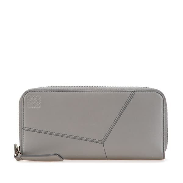 Pre-owned LOEWE Puzzle Edge Zipped Open Wallet Gray