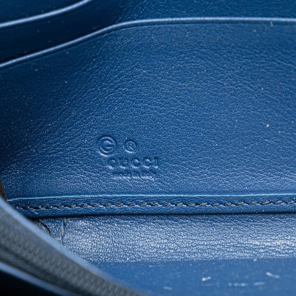 Pre-owned Gucci Microguccissima Zip Around Long Wallet Blue