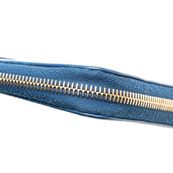 Pre-owned Gucci Microguccissima Zip Around Long Wallet Blue