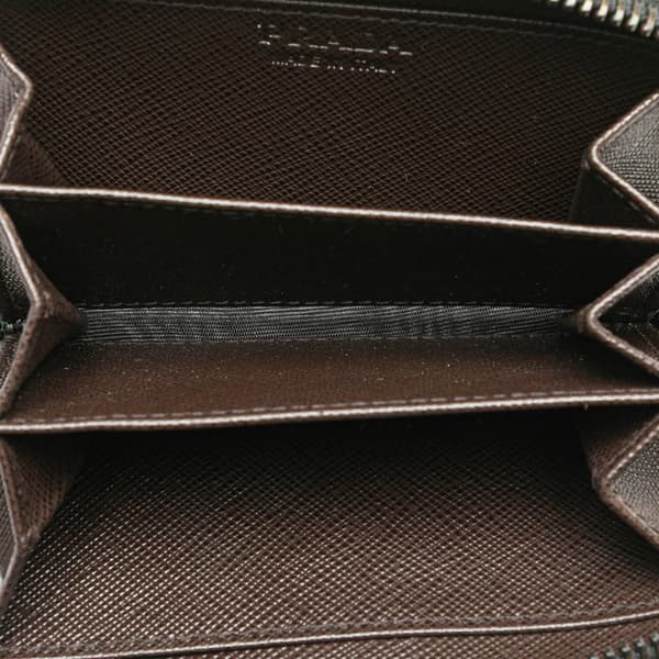 Pre-owned Prada Saffiano Zip Coin Pouch Black