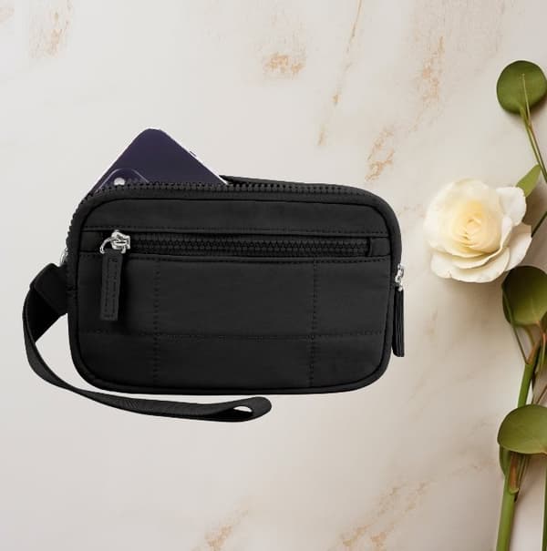 INF Chic svart polyester clutch-lommebok for kvinner - Stilig og kompakt