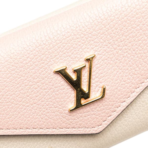 Pre-owned Louis Vuitton Leather Lockmini Wallet Pink