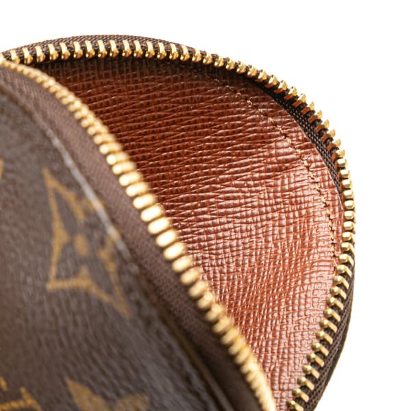 Pre-owned Louis Vuitton Monogram Porte-Monnaie Round Coin Purse Brown