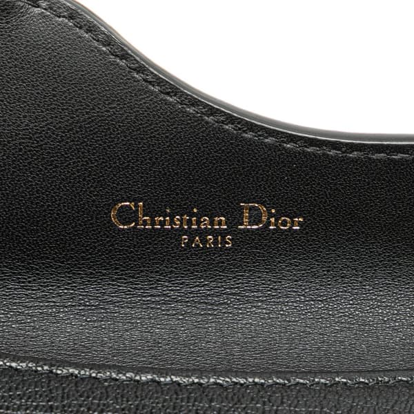 Pre-owned Dior Goatskin Cosmos Saddle Zipped Card Holder Black