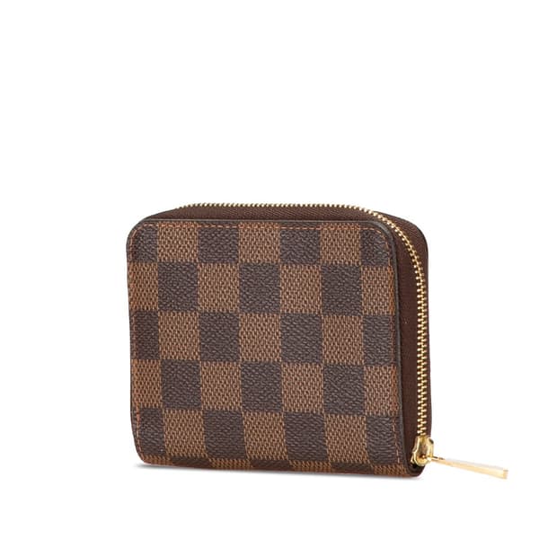 Pre-owned Louis Vuitton Damier Ebene Zippy Coin Purse Brown