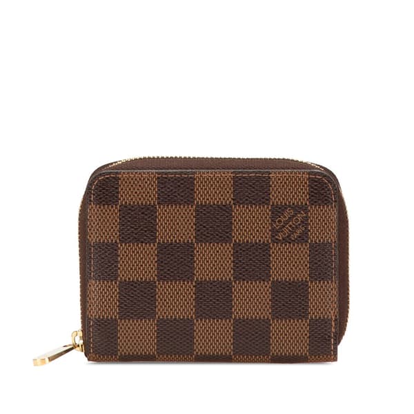 Pre-owned Louis Vuitton Damier Ebene Zippy Coin Purse Brown