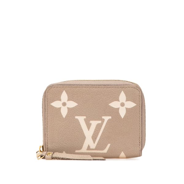 Pre-owned Louis Vuitton Bicolor Monogram Empreinte Giant Zippy Coin Purse Brown
