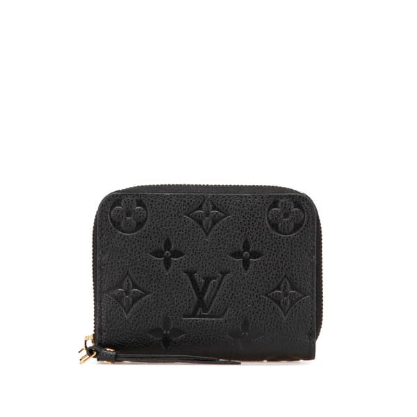 Pre-owned Louis Vuitton Monogram Empreinte Zippy Coin Purse Black