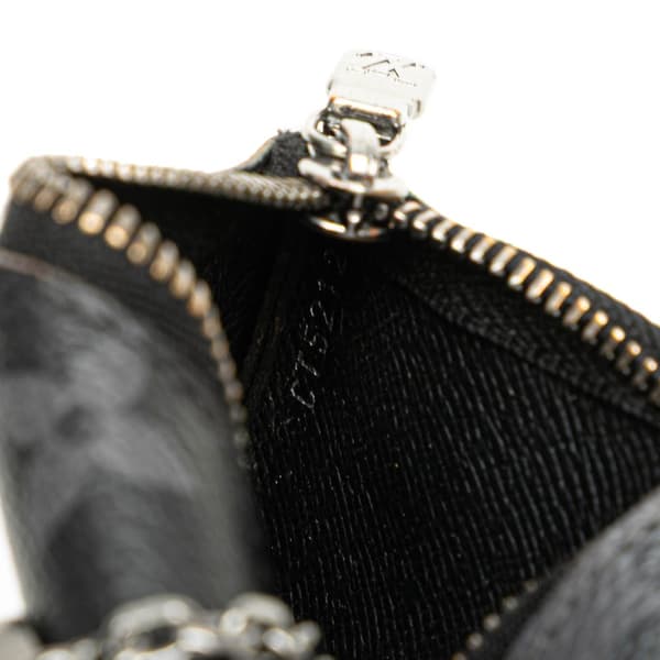 Pre-owned Louis Vuitton Monogram Eclipse Reverse Pochette Cles Gray