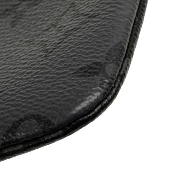 Pre-owned Louis Vuitton Monogram Eclipse Reverse Pochette Cles Gray