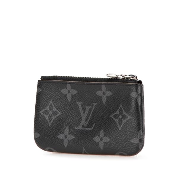 Pre-owned Louis Vuitton Monogram Eclipse Reverse Pochette Cles Gray