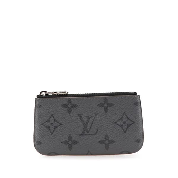 Pre-owned Louis Vuitton Monogram Eclipse Reverse Pochette Cles Gray