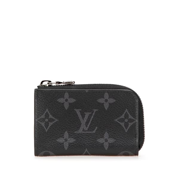 Pre-owned Louis Vuitton Monogram Eclipse Zippy Coin Purse Black