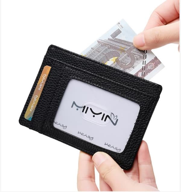 INF Tyylikäs RFID-suojattu Airtag-korttikukkaro Musta