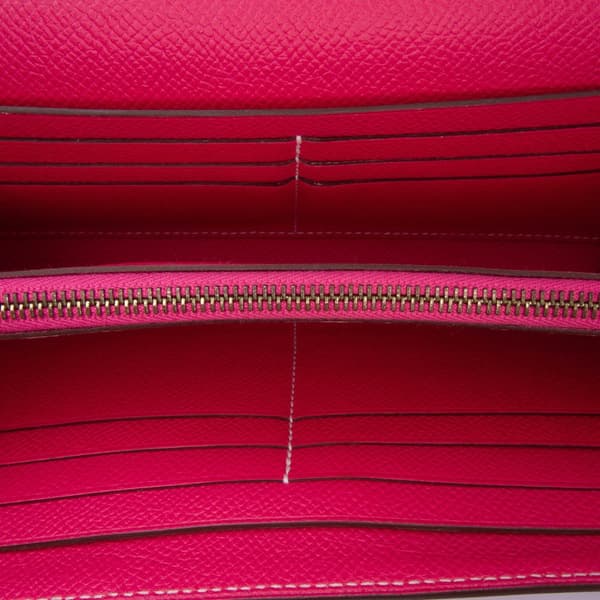 Pre-owned Hermès Epsom Kelly Longue Wallet Pink