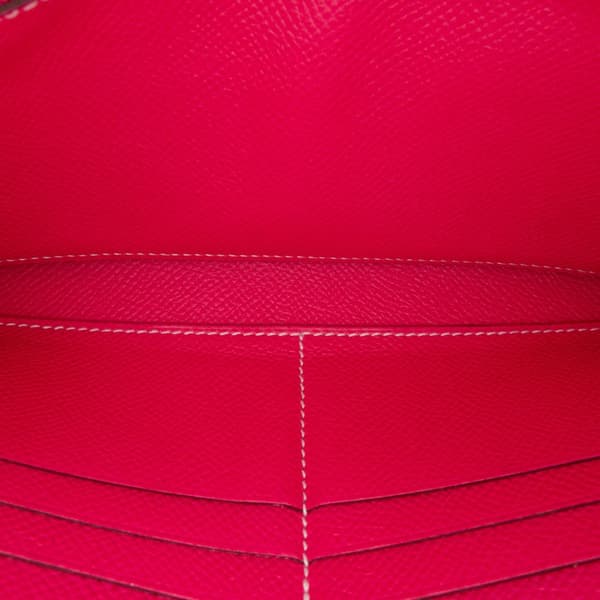 Pre-owned Hermès Epsom Kelly Longue Wallet Pink