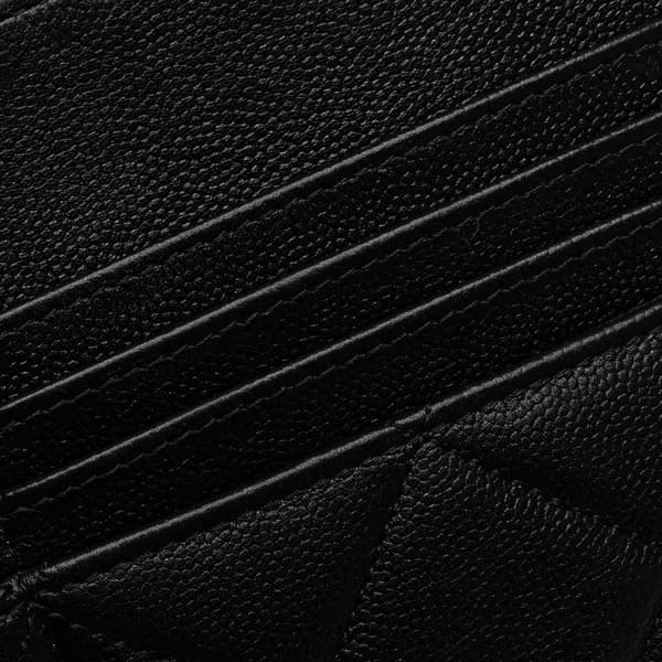 Pre-owned Chanel CC Quilted Caviar Pouch Black