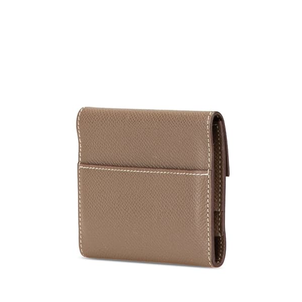 Pre-owned Hermès Mini Epsom Clic Card Holder Brown