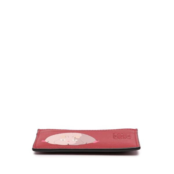 Pre-owned LOEWE Studio Ghibli Spirited Away Leather Boh Rat Card Holder Red