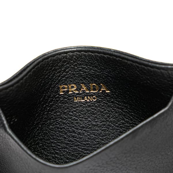 Pre-owned Prada Leather Card Case Black