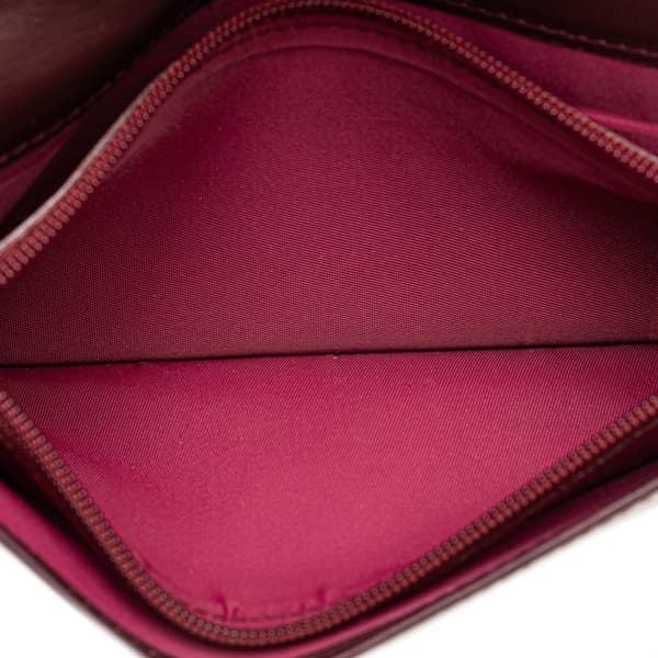 Pre-owned Dior Diorissimo Trotter Canvas Long Wallet Red