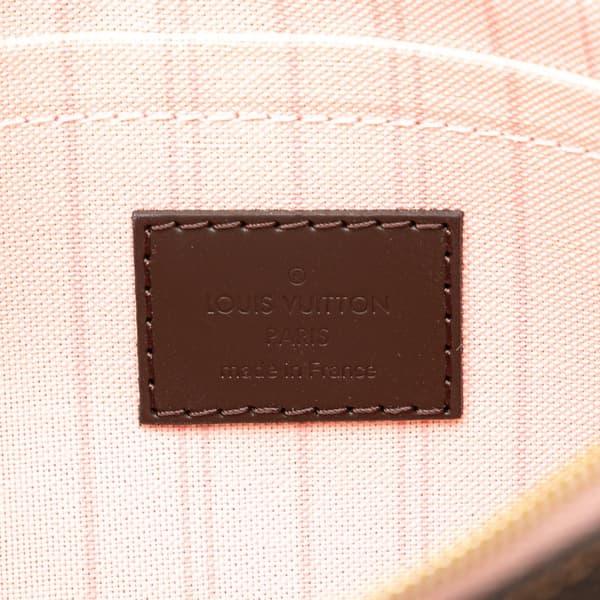 Pre-owned Louis Vuitton Damier Ebene Neverfull Pouch MM Brown