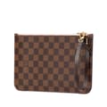 Miniatyrbilde 2 av 10: Pre-owned Louis Vuitton Damier Ebene Neverfull Pouch MM Brown