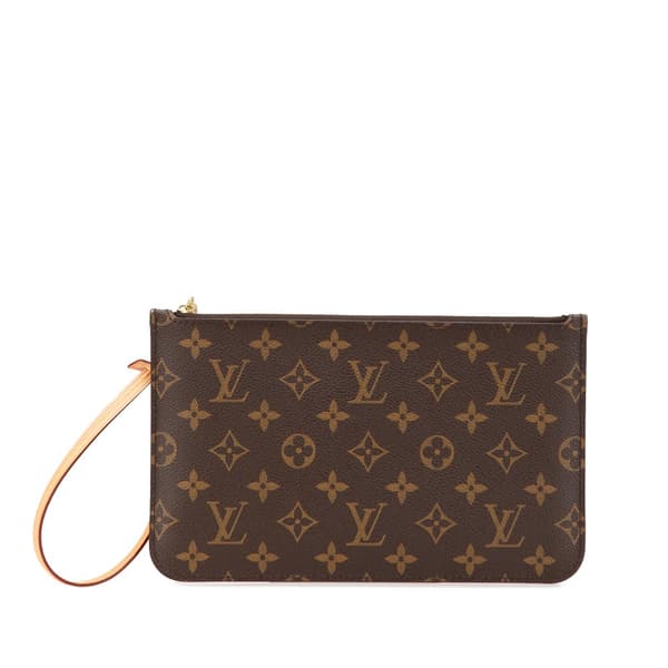 Pre-owned Louis Vuitton Monogram Neverfull Pouch Brown