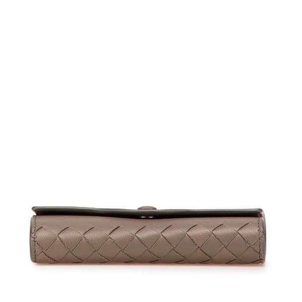 Pre-owned Bottega Veneta Nappa Intrecciato Key Case Brown
