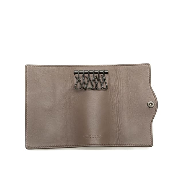 Pre-owned Bottega Veneta Nappa Intrecciato Key Case Brown