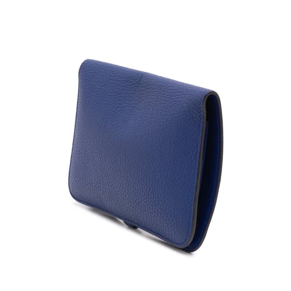 Pre-owned Hermès Clemence Dogon Wallet GM Blue