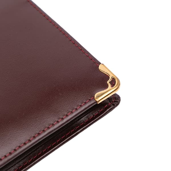 Pre-owned Cartier Leather Must De Cartier Wallet Red
