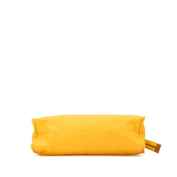 Pre-owned Hermès Toile Zip Pouch Yellow