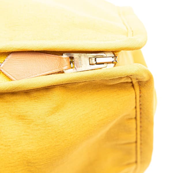 Pre-owned Hermès Toile Zip Pouch Yellow