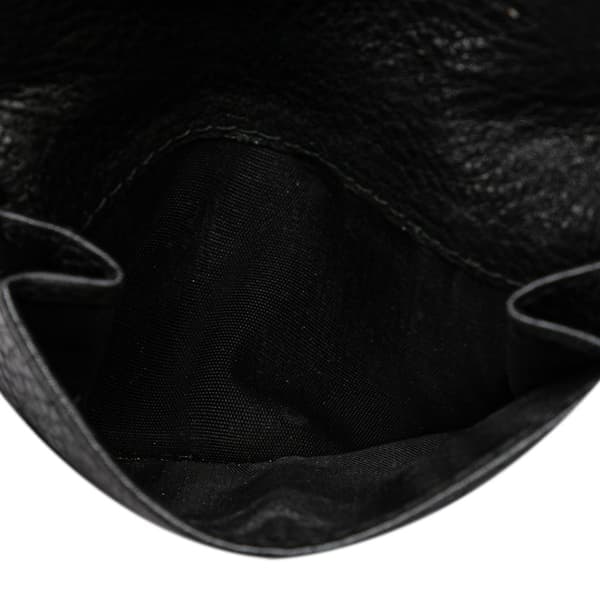 Pre-owned Prada Vitello Grain Bifold Wallet Black