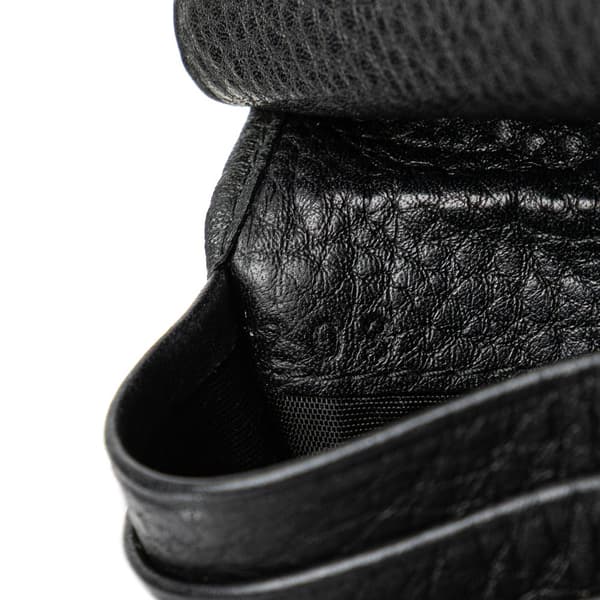 Pre-owned Prada Vitello Grain Bifold Wallet Black