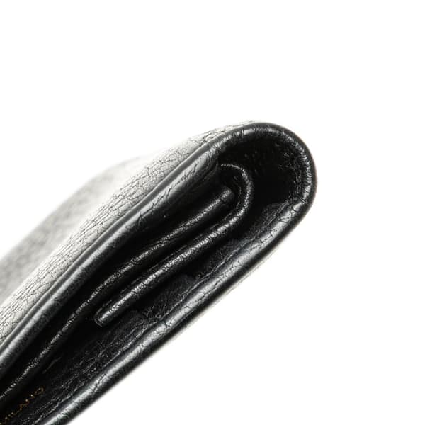 Pre-owned Prada Vitello Grain Bifold Wallet Black