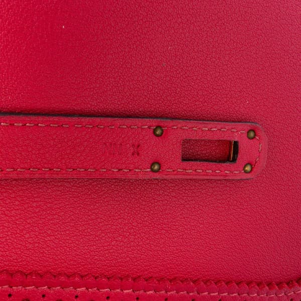 Pre-owned Hermès Swift Ghillies Kelly Longue Wallet Red