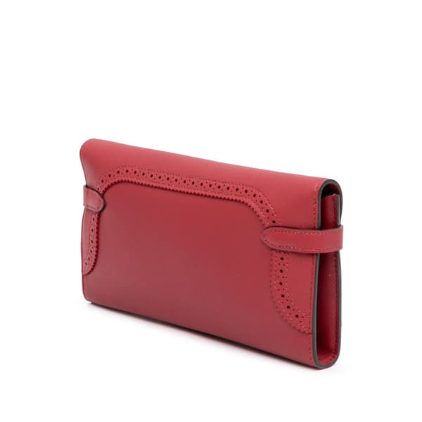 Pre-owned Hermès Swift Ghillies Kelly Longue Wallet Red