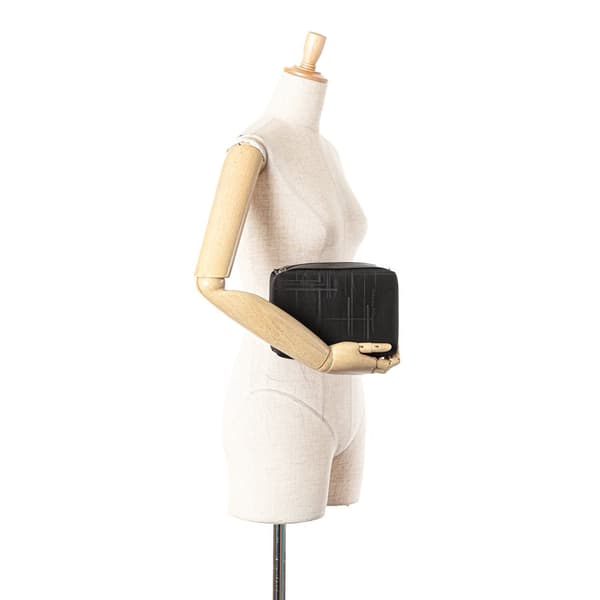 Pre-owned Ferragamo Nylon Zip Pouch Black