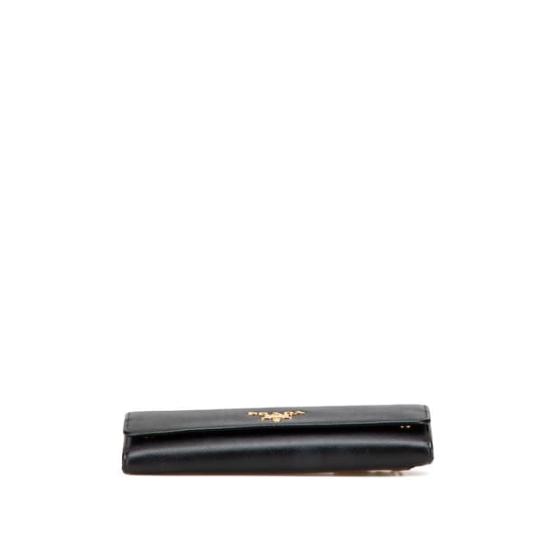 Pre-owned Prada Large Saffiano Wallet Black