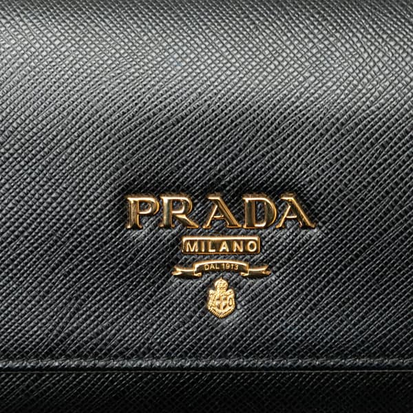 Pre-owned Prada Large Saffiano Wallet Black