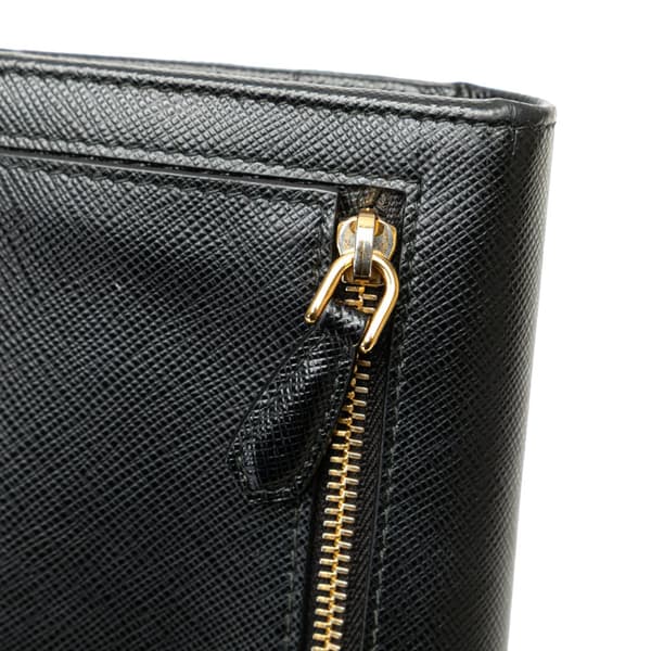 Pre-owned Prada Large Saffiano Wallet Black