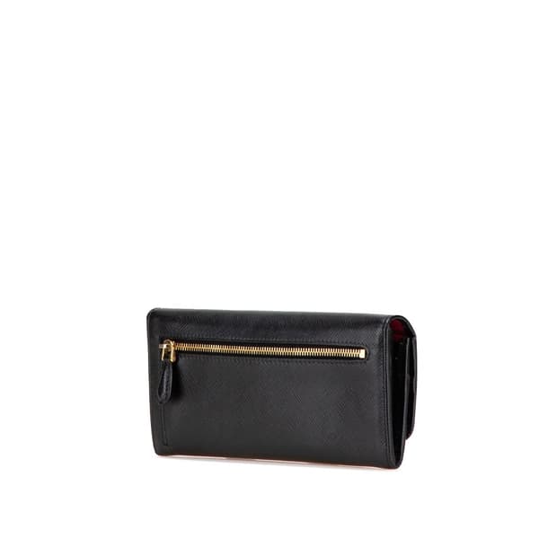 Pre-owned Prada Large Saffiano Wallet Black