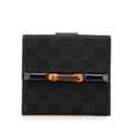 Miniatyrbillede 1 af 10: Pre-owned Gucci GG Canvas Bamboo Compact Wallet Black