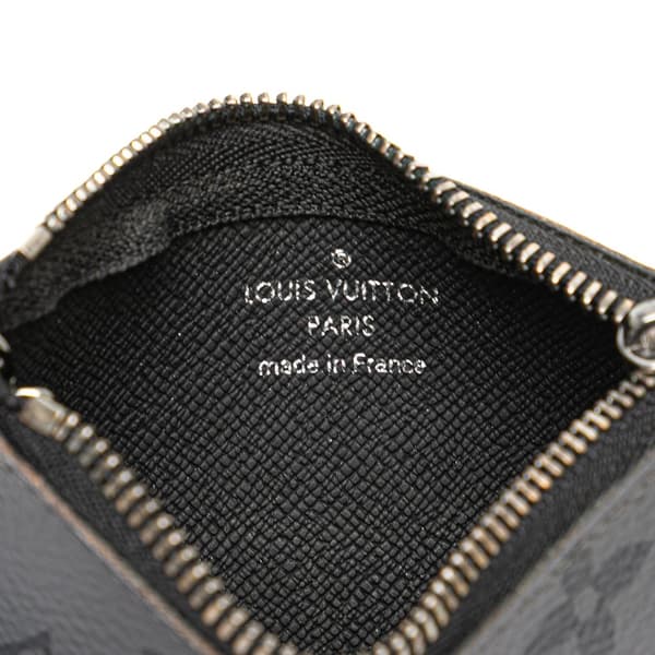 Pre-owned Louis Vuitton Monogram Eclipse Reverse Pochette Cles Gray