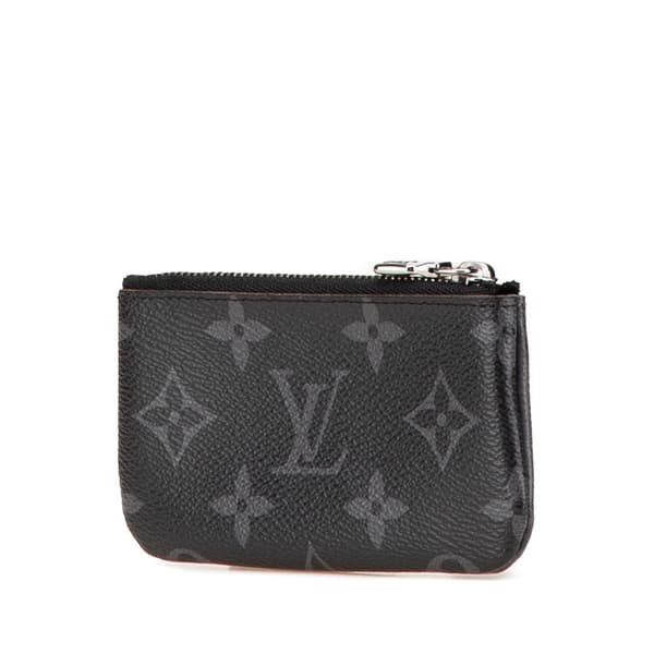 Pre-owned Louis Vuitton Monogram Eclipse Reverse Pochette Cles Gray